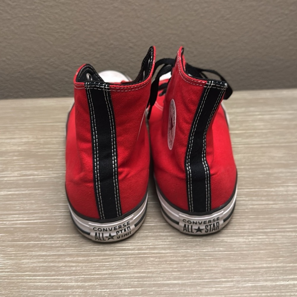 Converse - Custom Red And Black Shoe Missing 1 La… - image 3